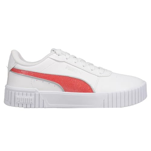 PUMA Kids Girls Carina 2.0 Glitzy Lace Up Sneakers Shoes Casual - White - Size 5.5 M