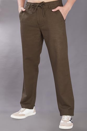 Image of DIVISIVE Men's Relaxed Fit Cotton Linen Blend Trousers