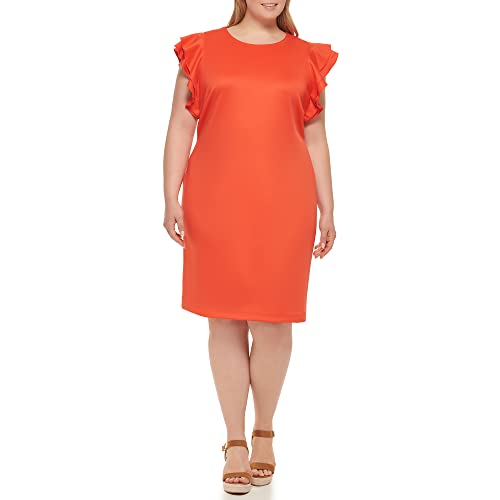 Image of Tommy Hilfiger Womens Polyester Spandex Pattern Sheath Midi Layered Dress