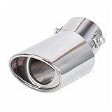 Eigenschaften: Lixiaonmkop Tool Auto Auspuff-Schalldämpfer-Spitze Runde Edelstahl-Rohr Chrom-Auspuff-Schwanz-Schalldämpfer-Spitzenrohr Silber Autozubehör Schalldämpfer (Color : Silver bent)