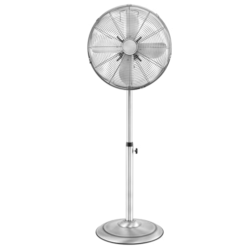 Tangkula 16-Inch Metal Pedestal Fan, Industrial Metal Standing Fan with Adjustable Height, 3 Speeds,...