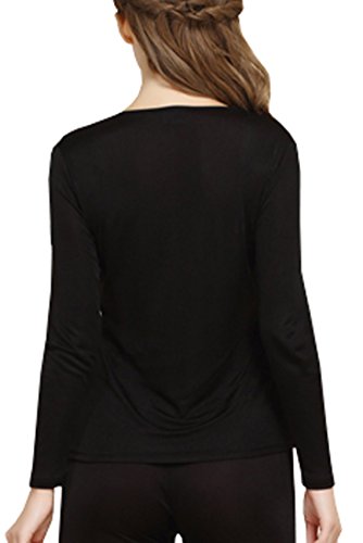 Grenasasilk Women's Silk Thermal Underwear Sets | Silk Long Johns | Silk Long Underwear(L, Black) #TOP3