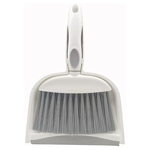BSMstone Mini Broom and Dustpan Set-Mini Whisk Set for Desk, Housekeeping, Office, Kitchen, Pet Nest, etc.,Daily Cleaning Necessity Plastic Mini Dustpan Set (Gray) Cover