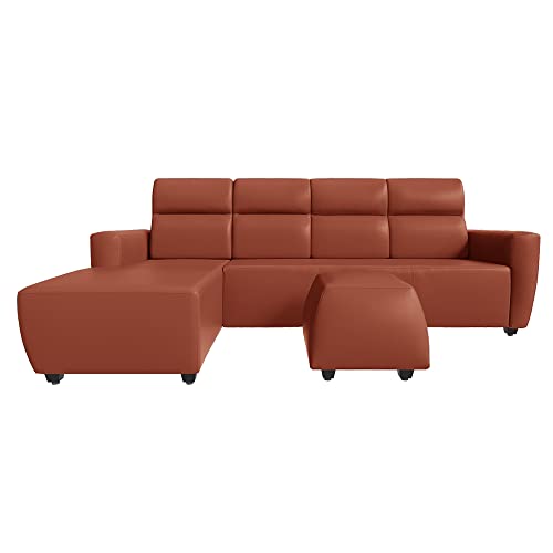 Image of Wakefit Sofa Set | 3 Year Warranty | Sofa 3 Seater, 3 Seater Sofa for Living Room, Wooden Sofa Set, 3 Seater + Left Aligned, Sofa for Living Room - Belize(Romance : Tan)