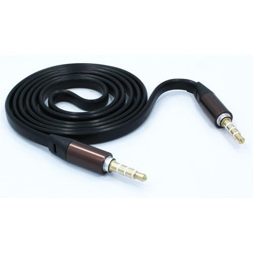 Cable Auxiliar 3.5mm Flat Negro 3 pies miniatura 2