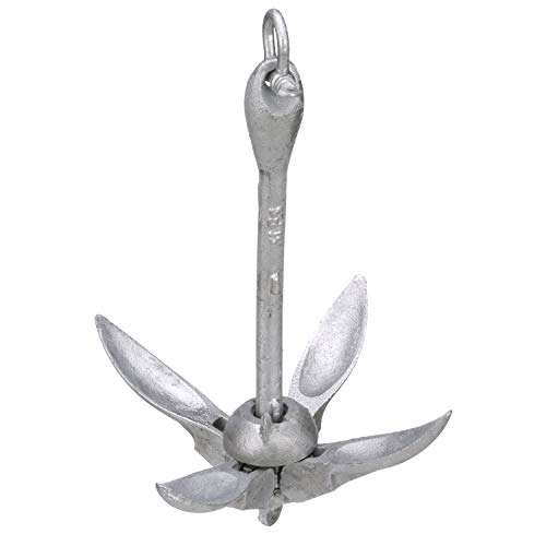 Attwood 11966-1 Grapnel Folding Anchor, Malleable Iron, Galvanized, Folds for Easy Storage, Locks Open or Closed, 5 Pounds by attwood - Used condition - US$19.61