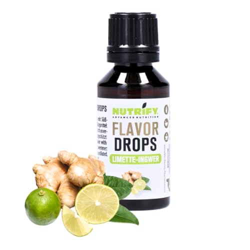 NUTRIFY Flavor Drops Lime Jengibre 30ml Aromatizante Gotas sin Calorías Más Sabor en Alimentos y Bebidas, Sin Azúcar, Sin Grasa, Vegano, Sin Colorantes Artificiales, Aroma