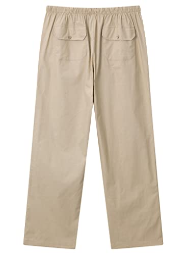 FANARCHER Men’s Cotton Linen Pants Drawstring Loose Beach Pants with Pockets3