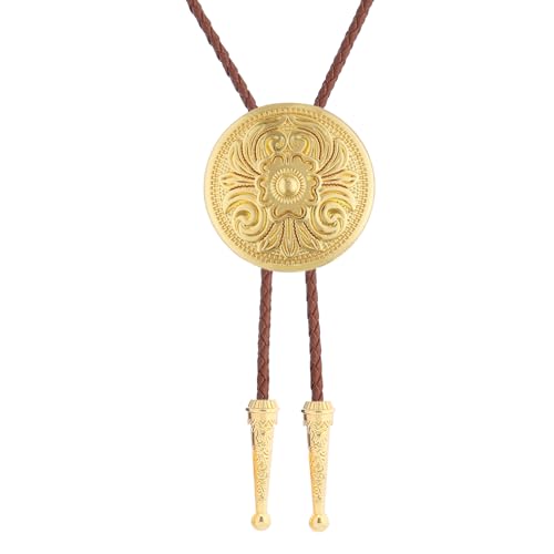 Image of GelConnie Floral Bolo Tie for Men Womens Bolo Tie Necklace Native American Black Men's Bolo Ties Western Cowboy Bolero Ties