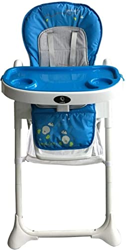 FEFE Folding Adjustable High Chair, Blue