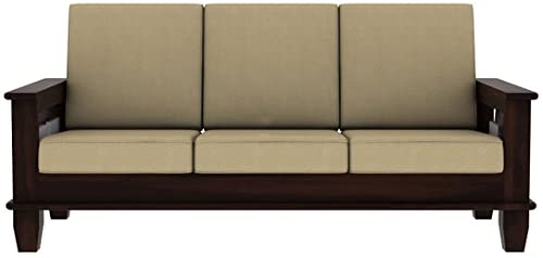 Image of Swangia Art Solid Sheesham Wood Sofa Set 5 Seater For Living Room | Wooden 5-Person Sofa Set For Home Office | 3+1+1 Sofa Sets For Living Room | Five Seater Sofa With Storage | Rosewood, Walnut Finish
