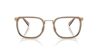 COACH Men's HC5177 Square Prescription Eyewear Frames, Transparent Sand/Demo Lens, 53 mm
