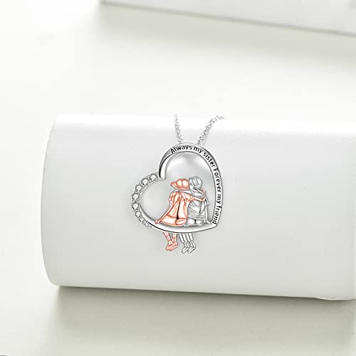 WINNICACA Sister Birthday Gifts Sterling Silver Heart/Infinity Sister & Brother Necklaces for Sisters Brothers3
