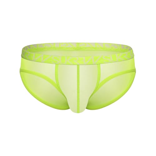 SUKREW - Männer Slip Unterwäsche - Sheer Low-Rise Brief Acid Yellow - 1x Größe M