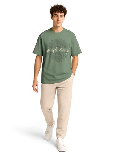 Image of BULLMER Trendy Co-ords with Oversized T-Shirt & Pants Clothing Set for Men | Cotton Blend Cord Set for Men