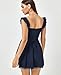 GLNEGE Women's Graduation Summer Mini Corset Dress Square Neck Short Ruffle Sleeve A Line Cute Trendy Party Dresses 2026 Navy