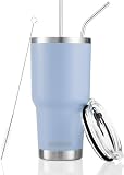 D·S 30oz Blue Tumbler Double Wall Vacuum Insulated Travel Coffee Mug
