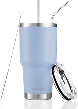 D·S 30oz Blue Tumbler Double Wall Vacuum Insulated Travel Coffee Mug