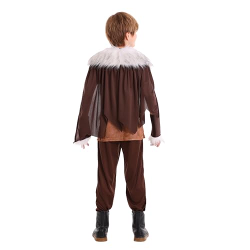 Disfraz vikingo para niños 13-14 años marrón miniatura 3