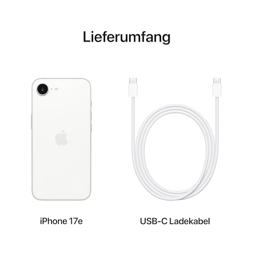 Apple iPhone 17e (256 GB): 6,1" Super Retina XDR Display, A19 Chip, Batterie für den ganzen Tag, 48 MP Fusion Kamera; Weiß