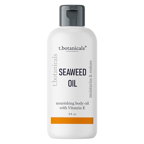 Seaweed Body Oil 8 oz. Nourishing Sea Moss Oil Fast Absorbing Firming Anti-Aging Non-Greasy Oil Day and Night Massage Kelp Moisturizer for Dry Dull, Sagging Skin, Face, Hair, Foot, Hands (Citrus)