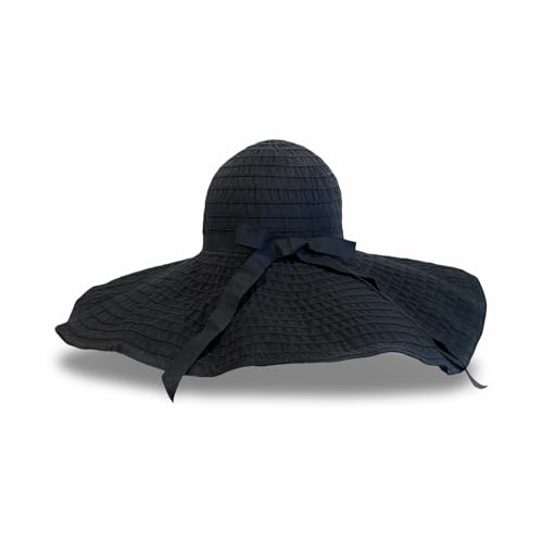 Chapeau de soleil anti éblouissement Caprilite grand bord noir pour protéger le visage