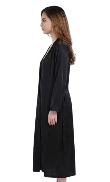 Women Nighty Casual Design Relax Fit Sleep Dress Smooth Fabric Daily Lounge Outfit Black 2XL-image-22