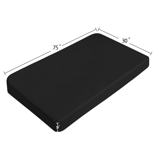 Image of Cot Sheets 31 inch x 75 inch, 2 Pack Fitted with Narrow Twin /Camp Rvs Bunk, Black