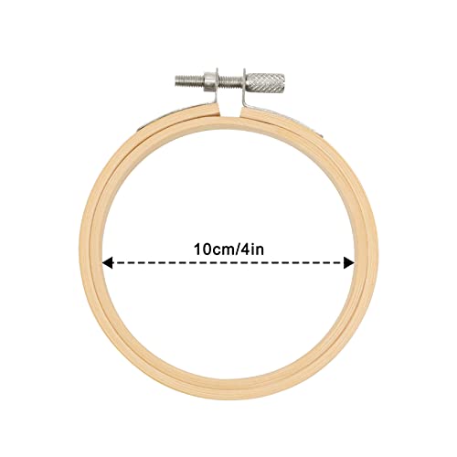 Aobople 12 Pieces 4 Inch Embroidery Hoops Set, Round Embroidery Hoops, Bamboo Circle Cross Stitch Hoop For Embroidery Sewing Cross Stitch Festivals Decoration #TOP1