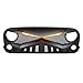 AMERICAN MODIFIED Front Hawke Grille Compatible with Jeep 2007-2018 Wrangler JK/JKU, Matte Black Mesh Grill w/DRL Turn Signal Lights