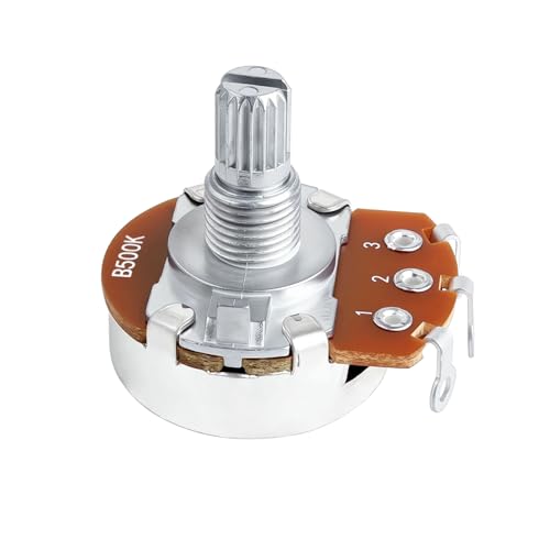 Image of Banworks Aluminium B500K M8 Full Sized Pots Metric 18-Spline Split Short Shaft (15mm Length) Audio Taper Potentiometers with Sealed-Back for Epiphone Les Paul LP /SG Squier Strat /Tele 2pcs JT /XNQ-10