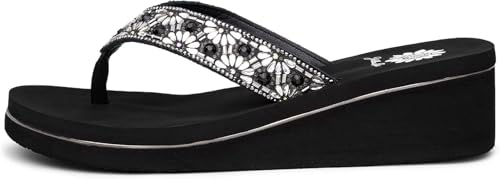 Yellow Box Women's Savira Wedge Sandal, Round Toe, 2 Inch Heel, 0.75 Inch Platform, Comfortable Flip-Flop