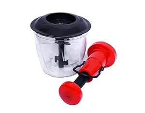 Maa Durga Steel Manual Hand-Press Vegetable Chopper Mixer Cutter to Cut Onion, Tomato, Push Chopper for Kitchen Tools Mini (950ML, BLUE)