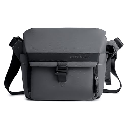Image of Arctic Hunter Camera Sling Bag for DSLR Cameras and Lens, Shockproof Water Resistant Crossbody Camera Bag with Tripod Holder and iPad Pocket, for Men and Women, Grey