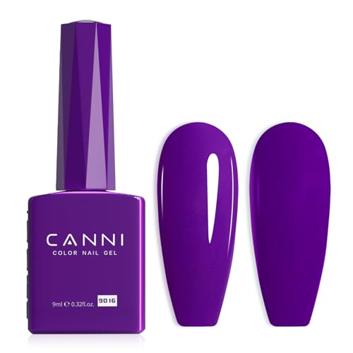Image of CANNI Purple Gel Nail Polish, 1Pcs Dark Purple Gel Polish Deep Color High Gloss Soak Off U V Nail Manicure Salon DIY