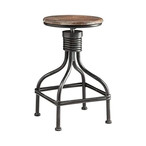4D Concepts Industrial STOOL, Natural distressed wood/Black/Grey Cover