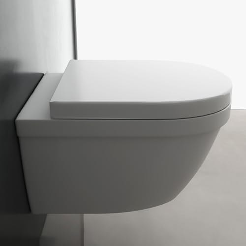 Alpenberger Hänge WC Toilette Kurz 48 cm | Kloschüssel Wandhängend | Wand WC Spülrandlos mit Nano | WC Set mit Softclose WC Deckel aus Duroplast | Passend Geberit – Bild 6