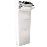 Homeness Scarpiera Slim da Interno a 5 Ante con Doppio Scomparto in Legno Camilla - White