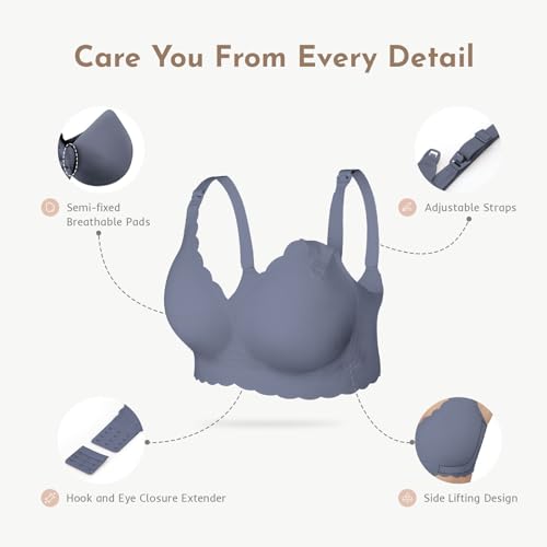 Image of Nursing Bras for Breastfeeding, Seamless Ultra Comfort Maternity Bra, Natural Shape Pregnancy Bras for Women