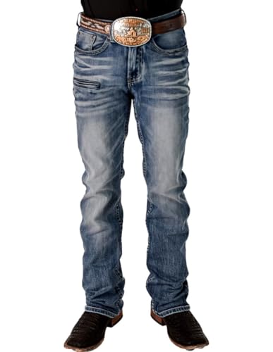 B. Tuff Western Jeans Mens Revved Up 36 Short Light Wash MREVVP