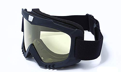 Dplus Motorcycle Goggles, Ski Goggles, Dirt Bike Atv Goggles Anti-Uv Adjustable Riding Offroad Protective Combat Tactical Military Goggles For Men Women Kids Youth Adult (Yellow) #TOP6