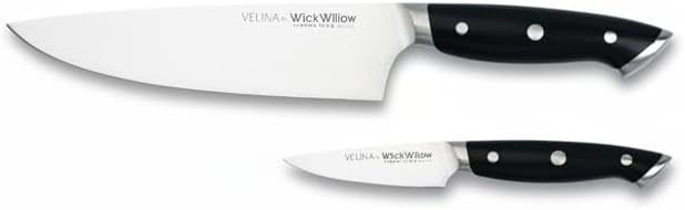 Chef and Paring Knife Set – German Stainless Steel Kitchen Blades with Full Tang Design – Everyday Prep Pair for Cooking Tasks