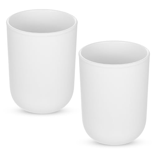 2 Stück Zahnputzbecher Kunststoff, Zahnbecher, Zahnbürstenhalter Kunststoff Wasserbecher, Zahnbürsten Becher, Mundspülbecher, Zahnbürstenbecher, Mundbecher, Trinkbecher(Hellgrün, Hellgrau)