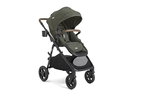 Image of Joie Ginger and Mint Latch Travel System - 4-in-1 Travel System with Baseless Infant Car Seat & Stroller, One-click Install, From Birth Stroller (Forest)