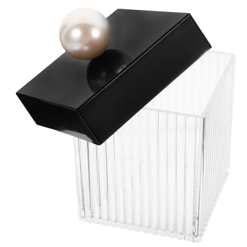 Organizador acrílico negro TOYANDONA: caja para hisopos y escritorio 2