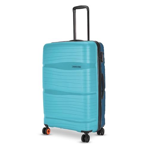 Nasher Miles Nicobar Hard-Sided Polypropylene Check-in Luggage Teal and Blue 28 inch |75cm Trolley Bag