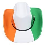 JAY CROFT Cote D'Ivoire Cowboy Hat for Women Men, Country Flag Western Cowgirl Hat, World Cup Soccer 2026 Fan Party Hat, Wide Brim Sun Hat