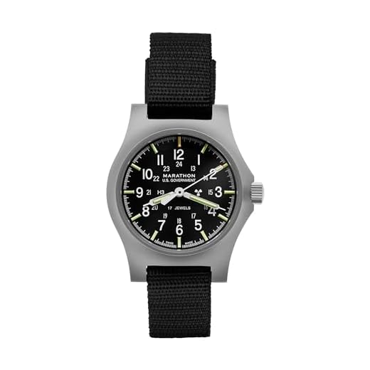 Marathon 39mm Mechanical Officer's Watch - Swiss Made Re-Issue Stainless Steel General Purpose Mechanical (GPM) ETA 2801 Movement, Tritium - WW194003SS (US Government Markings)