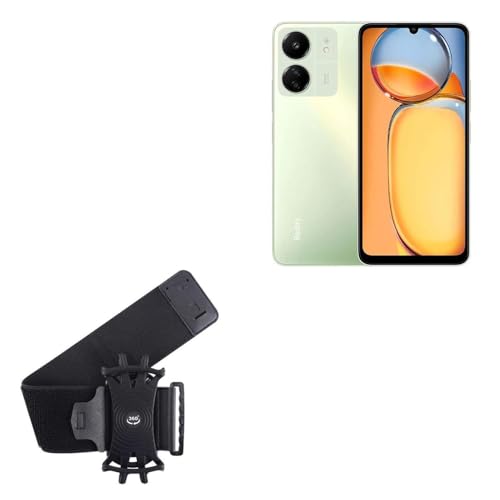 BoxWave Holster Compatible with Xiaomi Redmi 13C - ActiveStretch Sport Armband, Adjustable Armband for Workout and Running - Jet Black