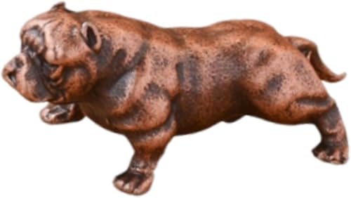 Garkria Brass Dog Figurine Mini Dog Statue Copper Animal Tabletop Ornament Housewarming Gift for Home Office Party Table Decoration - Bronze